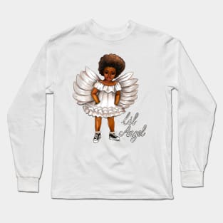 The Best angel Gift ideas 2022, lil angel.... afro baby angel  - curly Afro Hair Long Sleeve T-Shirt